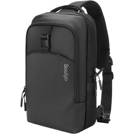 Чоловіча та жіноча сумка через плече Soulgo EDC, компактна, водонепроникна, для планшету 11 дюймів (iPad), чорна