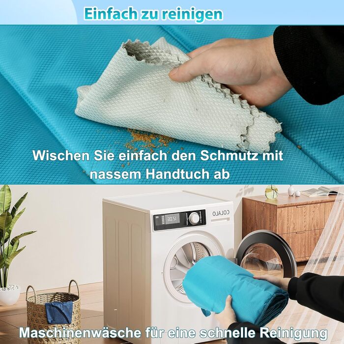 Водонепроникний килимок для собак FHTONGE 120x70 см - килимок для собак середнього та великого розміру, килимок для подорожей, кемпінгу, тераси, відпочинку в приміщенні (блакитний)