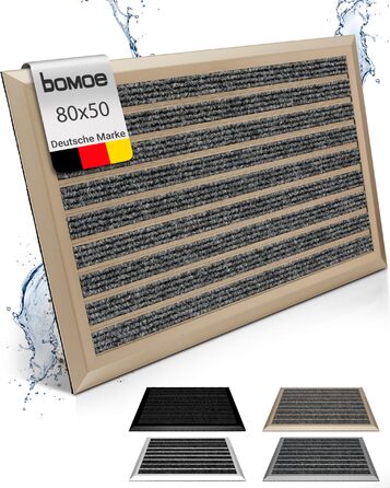 Килимок для входу зовнішній Bomoe 40x60 см, антиковзкий, нержавіюча сталь, сітчастий, прямокутний, колір шампань-золотий