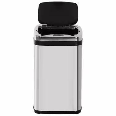HOMCOM Automatic Sensor Trash Can 30L with IR Sensor, Square, Stainless Steel, Optional Inner Bucket for Hygienic Waste Management