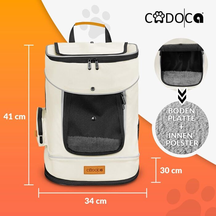 Рюкзак для тварин до 20 кг, регульовані ремені, складаний, з короткою шлейкою. Підходить для собак та котів (Бежевий)