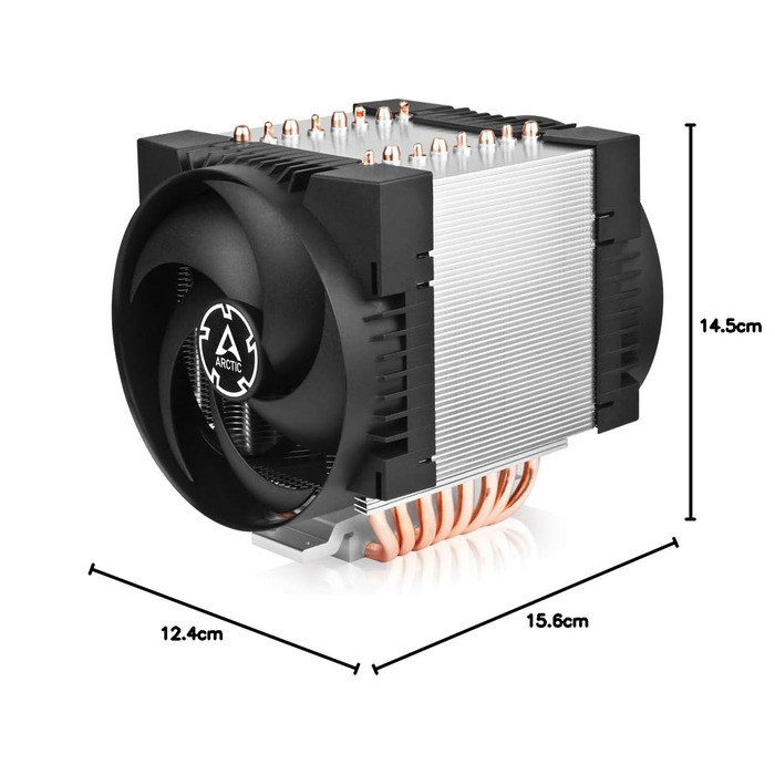 ARCTIC Freezer 4U-M (Rev. 2) - Кулер для серверних процесорів AMD та Intel, 2 x 120 мм вентилятори, 400–2300 rpm, Rack Fan