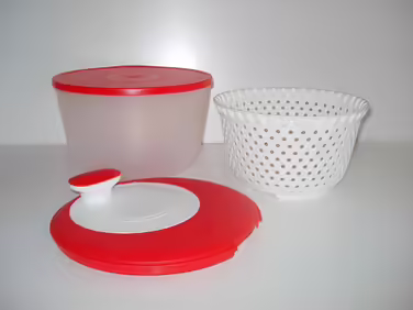 Сушарка для салату Tupperware 3,8 л червоно-біла, салат-карусель