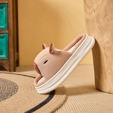 Жіночі тапочки-халат Gaolinci з мультфільмом, літні, лляні, 41/42 EU, бежевий капібара