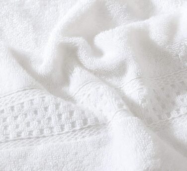 Nautica - 6-Piece Bath Towel Set, Absorbent and Fade-Resistant Cotton Towel Set, Stylish Bathroom Decor (Oceane White, 6-Piece) 6 Piece White