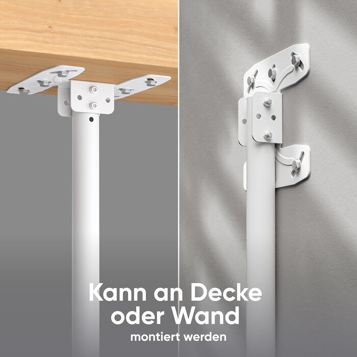 ONKRON Ceiling TV Mount for 32-80 inch TVs - Swivel & Tilt, VESA 100x100-600x400, Adjustable Height, White