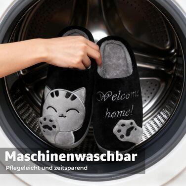 Тапочки зимові Mishansha з жорсткою підошвою - теплі, зручні, м'які, унісекс, для дорослих (41/42 EU, чорні)