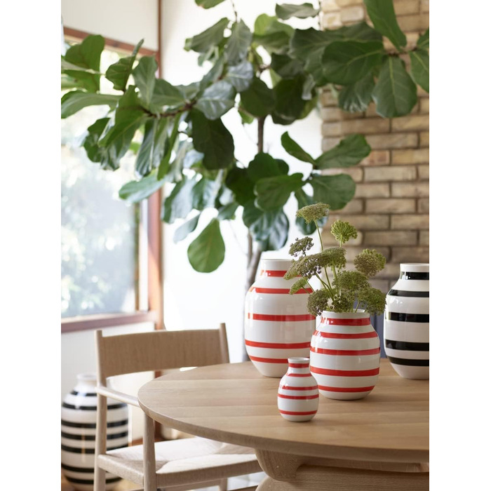 Ваза Kähler Omaggio, оригінальний дизайн, ручне розпису, блакитна, H20 см