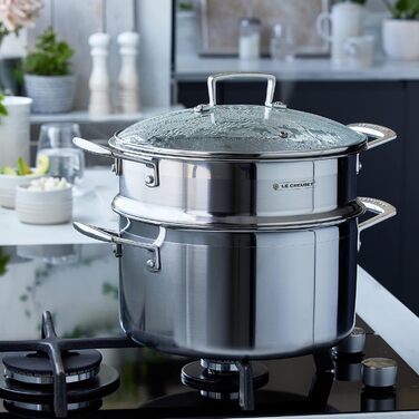 Пароварка Le Creuset з нержавіючої сталі з скляною кришкою, 24 см