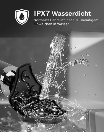 Електробритва UTK 3-в-1 для чоловіків, бездротовий водонепроникний бритвенний набір IPX7 з насадками для носа та бакенів, волога та суха гоління, LED-дисплей