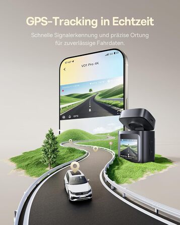 Автомобільний відеореєстратор Baseus VD1 Pro 4K+1080P з сонячною панеллю, режимом паркування, STARVIS нічним баченням, GPS, 5GHz Wi-Fi та карткою пам'яті 32GB