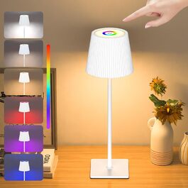LED настільна лампа Skelo бездротова, диммирувана, сенсорна, з акумулятором, регулювання висоти, 3 колірні температури, IP54, 4000mAh, для дому та вулиці, USB-C, метал, чорна