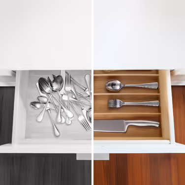 Relaxdays Bamboo Cutlery Box with 6 Compartments