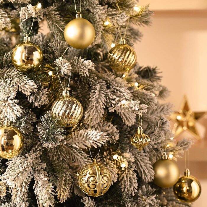 100 шт. новорічні кулі Valery Madelyn (золоті) з подарунковим набором – прикраси для ялинки