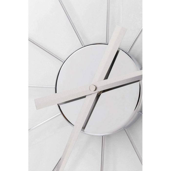 Kare Design Wall Clock Like Umbrella, 100cm Diameter, Clock, Modern, Minimalist, Aluminum Frame, Round, Battery not included (Silver)