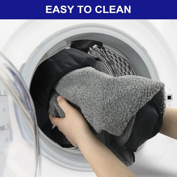 Килимок для собак Outdoor: Водостійкий, 100x70 см, миється. Підходить для подорожей, кемпінгу. З сумкою та пристроєм для видалення шерсті. Для собак та котів. Теплий килимок/ліжко. Велика подорожня ковдра (Чорний, Вовна)