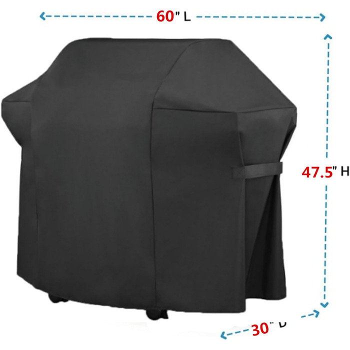 Чохол для гриля HONGCI 600D Oxford, водонепроникний, 152×76×120 см, захисна накидка для Weber, Brinkmann, Char Broil, Holland, Jenn Air, Landmann