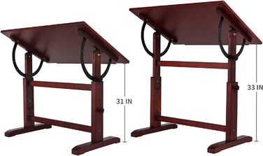 MEEDEN Adjustable Height Art Drawing Table - 90x60cm Painting Table for Artists, Studio Desk for Art, Writing, Reading