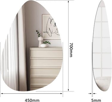 Дзеркало настінне прямокутне з заокругленими кутами, 40x60 см, чорне, з нержавіючої сталі. Косметичне дзеркало для ванної кімнати та вітальні. Вертикальний та горизонтальний монтаж.