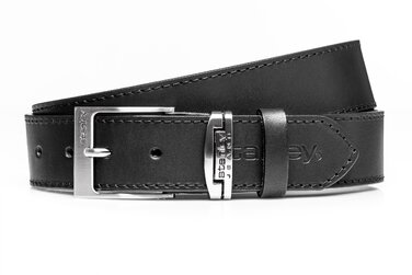Чоловічий ремінь STANLEY JEANS — натуральна шкіра — чорний