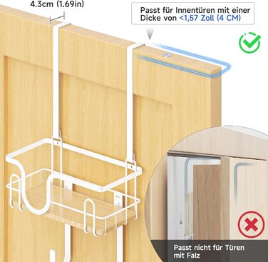 Настінна кріплення для прасувальної дошки з кошиком для зберігання та гачками (білий)
