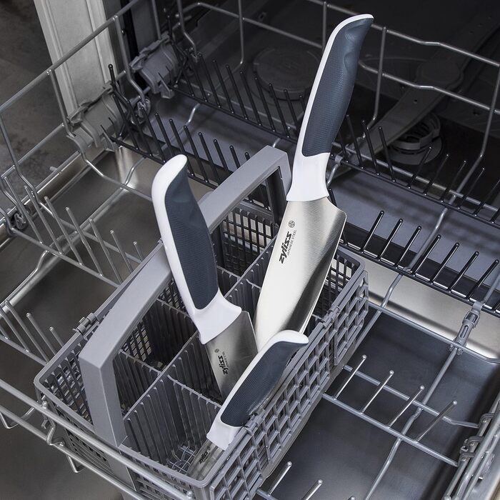 Zyliss Comfort Kitchen Knife Set - 6 Piece Stainless Steel Knife Block Set with Shears - Dishwasher Safe - 5 Year Warranty