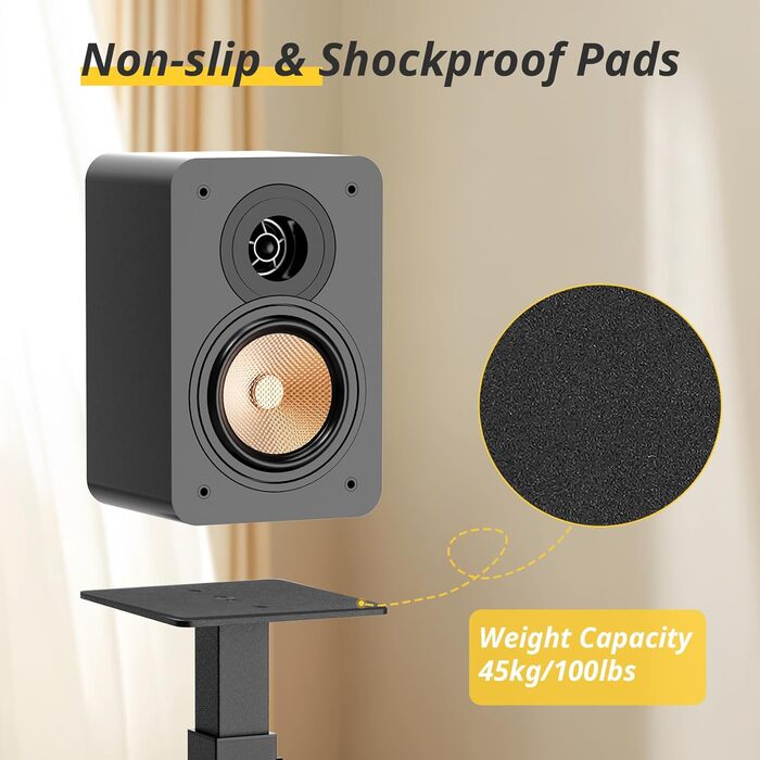 Підставка для колонок, регульована по висоті 50-70 см, універсальна, з кабелеуправлінням, 30 кг, набір 2 шт.