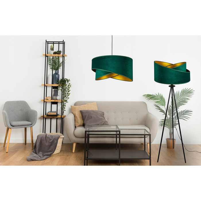 Підлоговий торшер Glimex з абажуром, патрон E27 60 Вт, зелений та жовтий