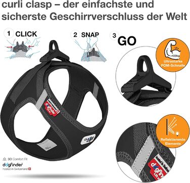 Шлейка для собак Curli Clasp Softshell чорна XS