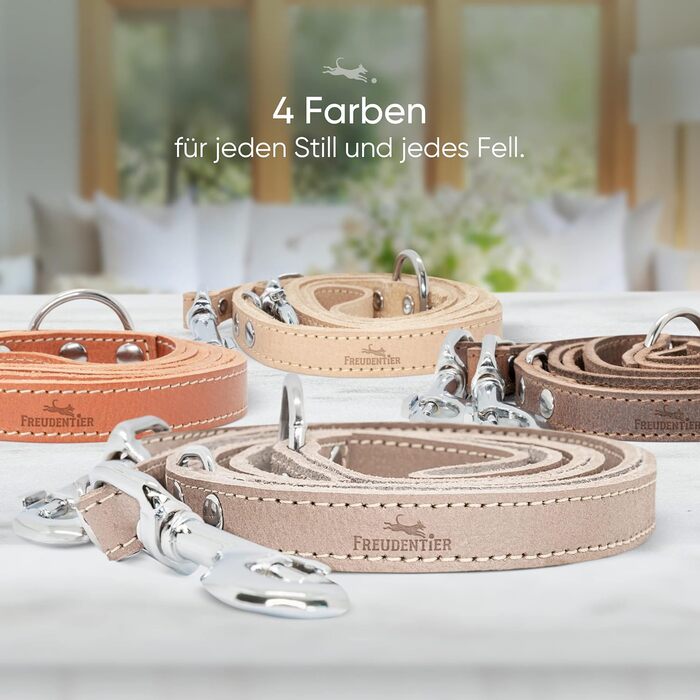 2m Dog Leash made from certified leather - Adjustable training lead - Handmade in EU - Dog Leash for large, medium & small dogs - Leather lead (Dark Chocolate, 25mm wide)