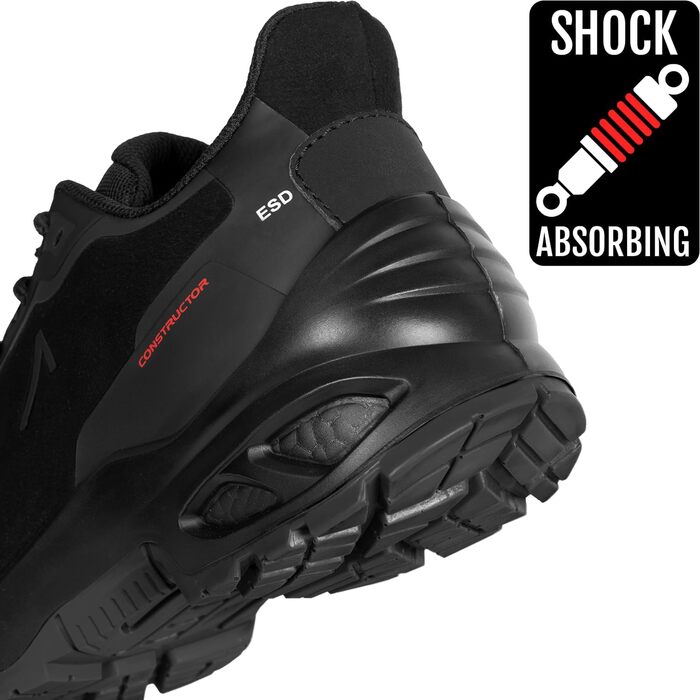 Робочі черевики ACE Constructor S3 - легкі, неслизькі та водонепроникні - захисні черевики для жінок та чоловіків, білі (45 EU, чорний)