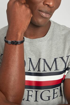 Браслет шкіряний чоловічий Tommy Hilfiger чорний 2790442