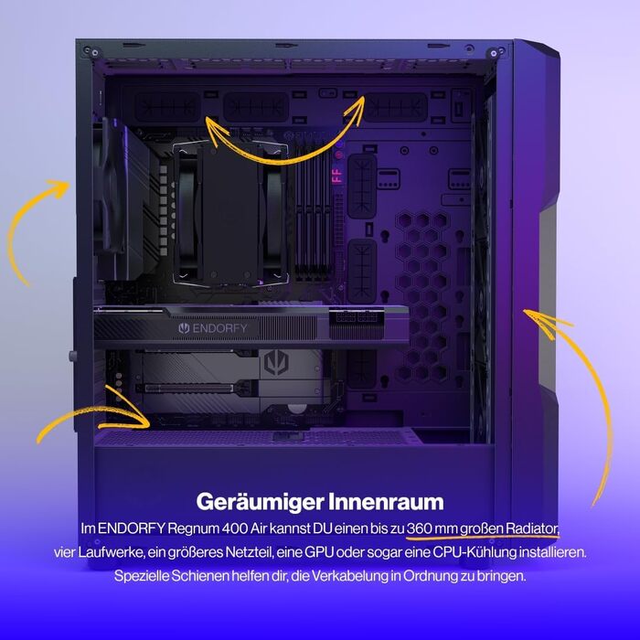 Корпус для ПК Endorfy Regnum 400 Air ATX, загартоване скло, 4 вентилятори 120мм