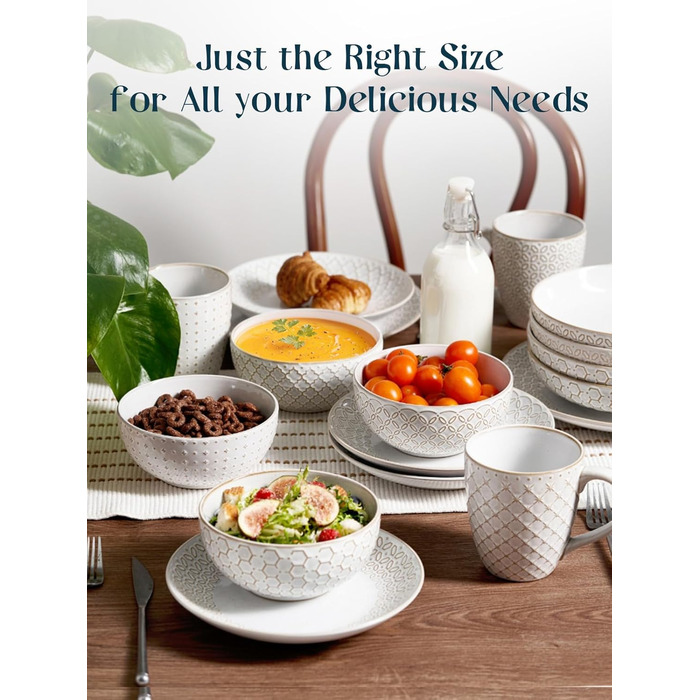 Набір мисок DOWAN для мюслі, 6 шт., 680 мл. Великі миски для мюслі, вечері, супу, салату. Яскраві миски для сервірування на Різдво.