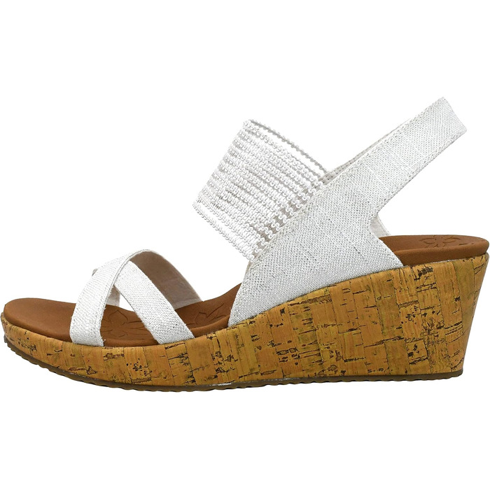 Skechers Beverlee - Бежеві кеди-платформа жіночі (40 EU, Natural Nat)