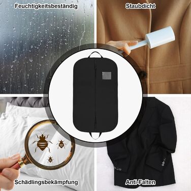 2 місткі мішки для одягу з відділенням для взуття, 120 x 60 см, мішок для одягу на блискавці, водо- та пилонепроникний, складні мішки для зберігання одягу, чохол для одягу, сорочок