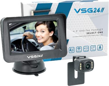 Бездротова система паркування VSG24 4.3'' з камерою для номерного знака та монітором, комплект для авто 12В-24В, цифрова камера, легке встановлення
