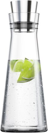Emsa glass giraffe cooler with cooling element, glass, transparent, 1 Liter & 507337 cooling pack, For Flow/Bottle Cooler Flow Slim series, Black, Flow
