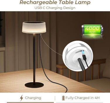 Світлодіодний акумуляторний настільний світильник Lacasa Solar 2 шт, димується, водонепроникний IP67, для дому, саду, спальні