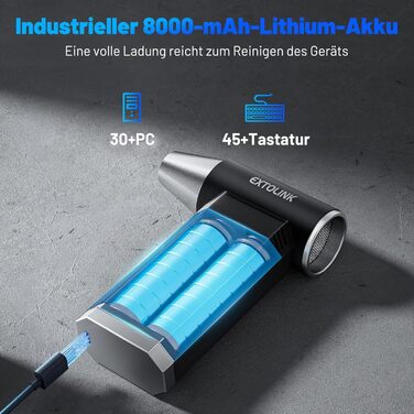 Електричний пилосос для чищення авто та електроніки L8 TurboJet 180 000 об/хв, 8000mAh, комплект