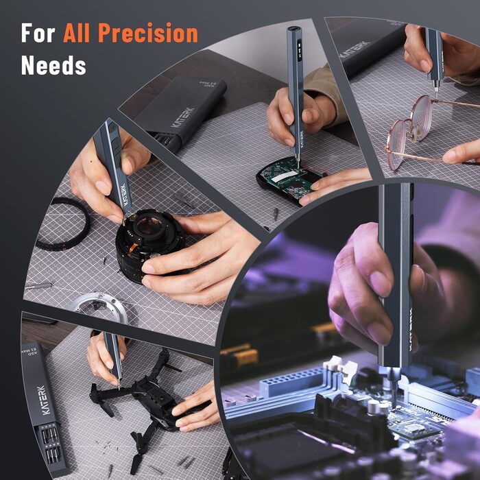 Набір прецизійних викруток KATERK 64 шт. з LED-підсвічуванням та магнітною основою для ремонту електроніки, телефонів, камер та годинників