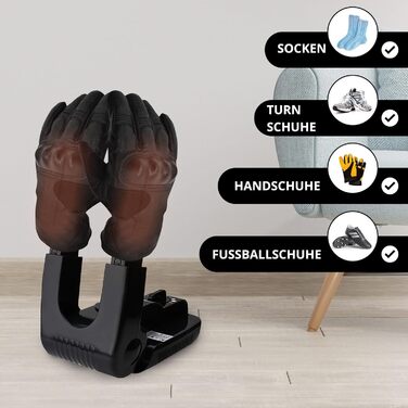 Сушарка для взуття Vonia з таймером - освіжувач взуття - усуває неприємний запах - чорна (стандартна)