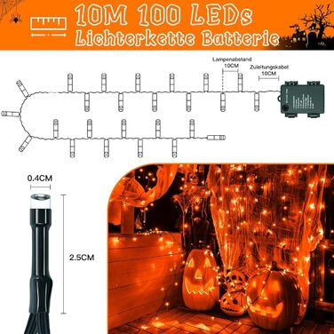 Ланцюжок прикрас Ollny з 150 LED, 15 метрів, тепле біле світло, 8 режимів, таймер, IP44, для дому та саду, вечірки, Різдва (зелений кабель)