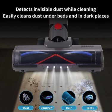 Насадка для пилососа Dyson V7 V8 V10 V11 V15 Kenvor: щітка з LED-підсвічуванням для твердих підлог та паркету