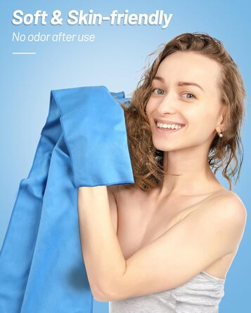 Набір рушників з мікрофібри GZXYA (180x60 см + 2шт 80x40 см), Швидковисихаючі, для спорту та басейну, Колір: Морська хвиля