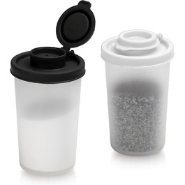 SIGNORAWARE Salt and Pepper Shakers, Moisture-Resistant, Set of 2 Large Salt Shakers, for On-the-Go, Camping, Picnic, Outdoor, Kitchen, Lunchboxes, Travel, Spice Set, Transparent