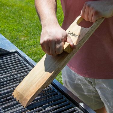 Cuisinart CCB-100 Grill Cleaning Brush with 3 Bristles (BBQ Wood Scraper Grill Cleaning)