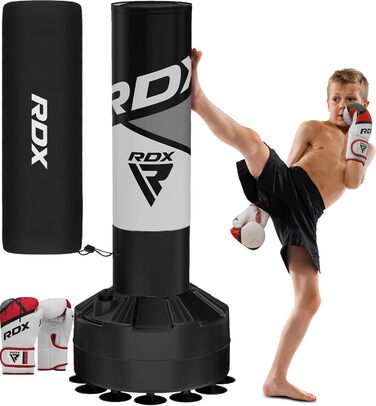 Боксерський мішок RDX для дітей, стійка, рукавички, MMA, кікбоксинг, бокс, рукопашний бій, муай-тай, сірий, 120 см