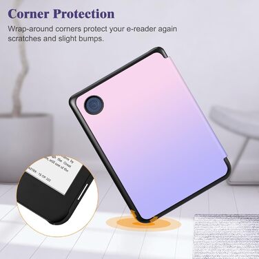 Чохол Fintie для Tolino Shine Color/Shine(2024)/Shine 4(2022) & Kobo Clara Colour/Clara BW(2024)/Clara 2E(2022) eReader - ультратонкий з авто-сон/пробудження та магнітним закриттям, блакитний мармур (Z -a Fantasy Ombre)