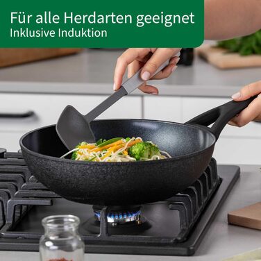 Grill-сковорода FACKELMANN Chefkoch Hamburg керамічна 28 см з антипригарним покриттям, з переробленого алюмінію, для всіх видів плит та духовки